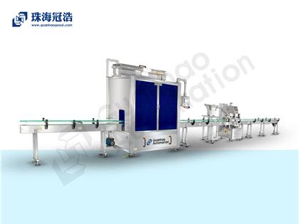 自動16頭醫(yī)用鹽水防腐灌裝、旋蓋生產(chǎn)線